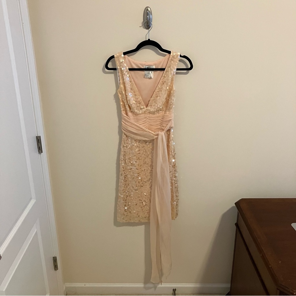 Jovani Beyond Sequined Mini Dress in Pink Size 6